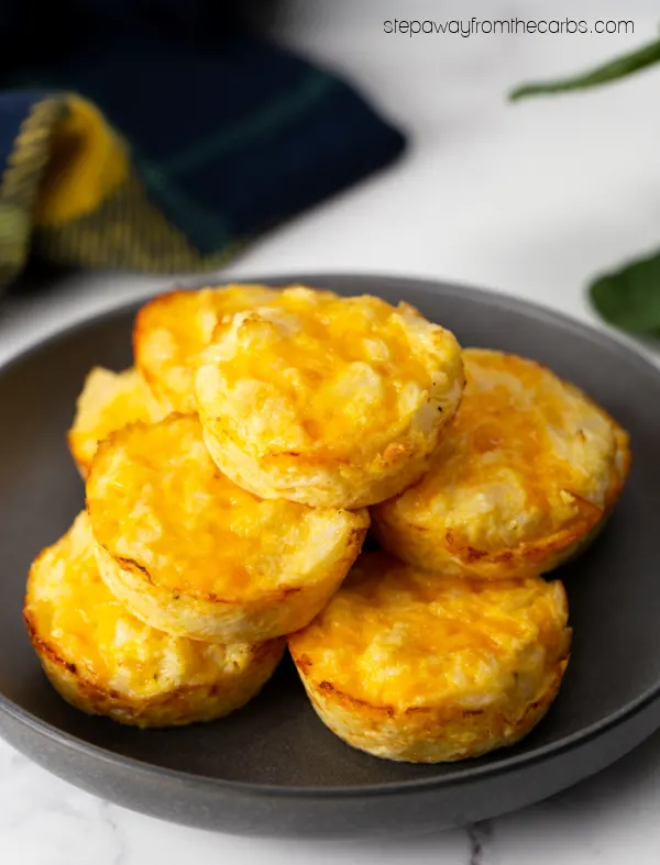 Low Carb Cauliflower Cheese Muffins - a gluten free and keto friendly snack or side dish!
