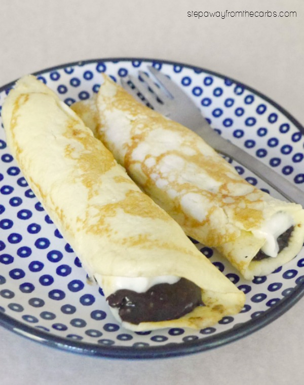 Low Carb Crepes with Chocolate Hazelnut Spread - snack, dessert or breakfast recipe!