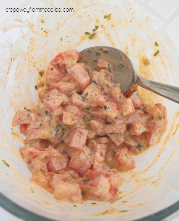 Creamy Tomato Salsa - a low carb recipe that is perfect for topping chicken or steak!