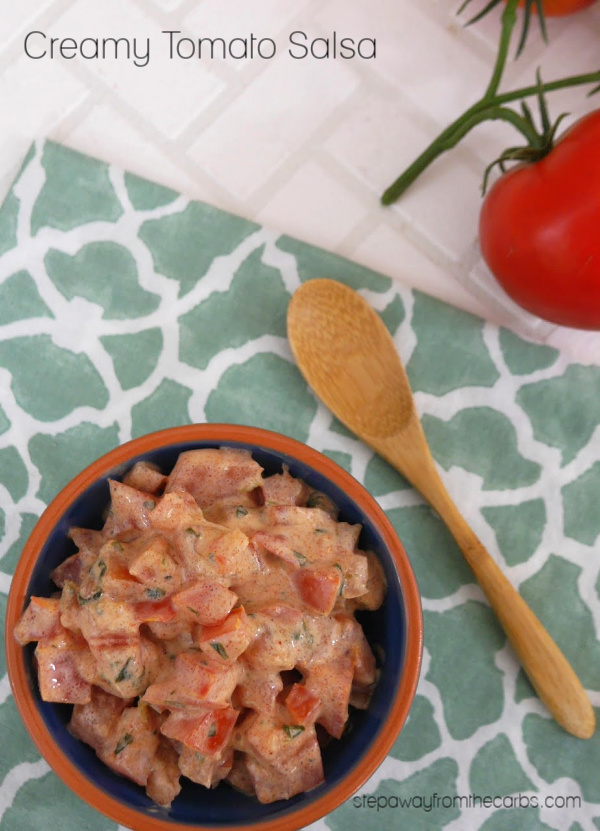 Creamy Tomato Salsa - a low carb recipe that is perfect for topping chicken or steak!
