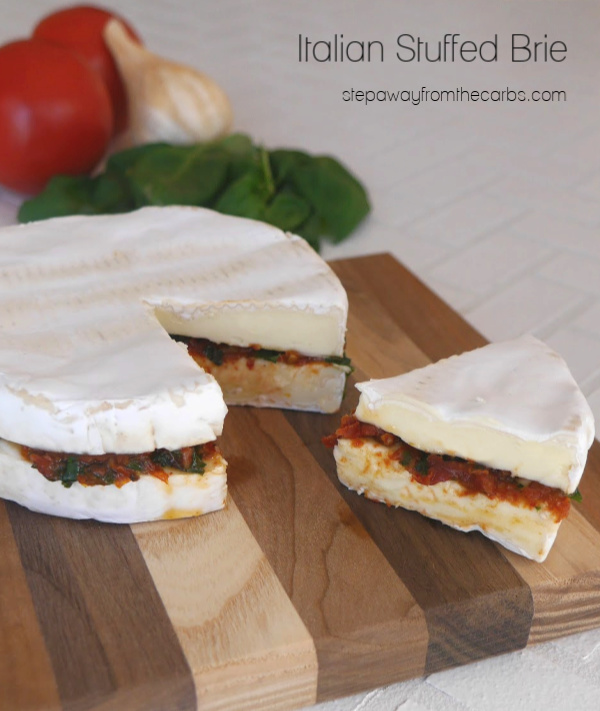 Italian Stuffed Brie - a delicious appetizer or snack. Low carb, LCHF, and keto recipe.