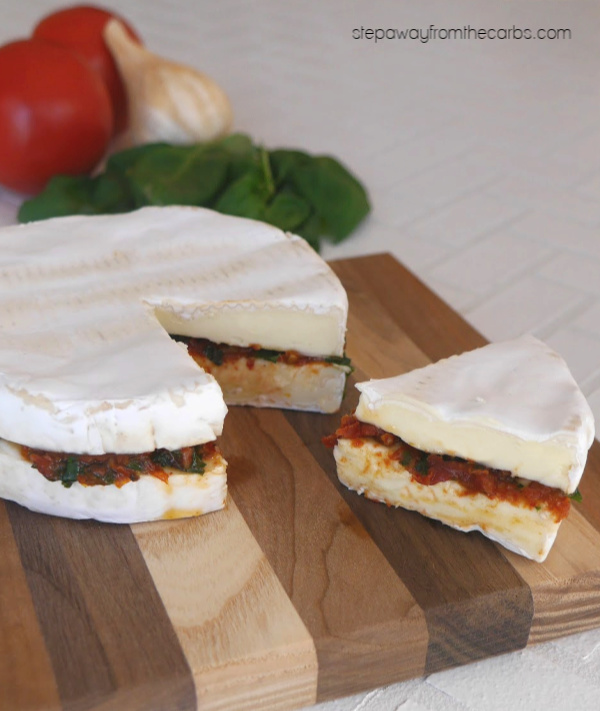 Italian Stuffed Brie - a delicious appetizer or snack. Low carb, LCHF, and keto recipe.