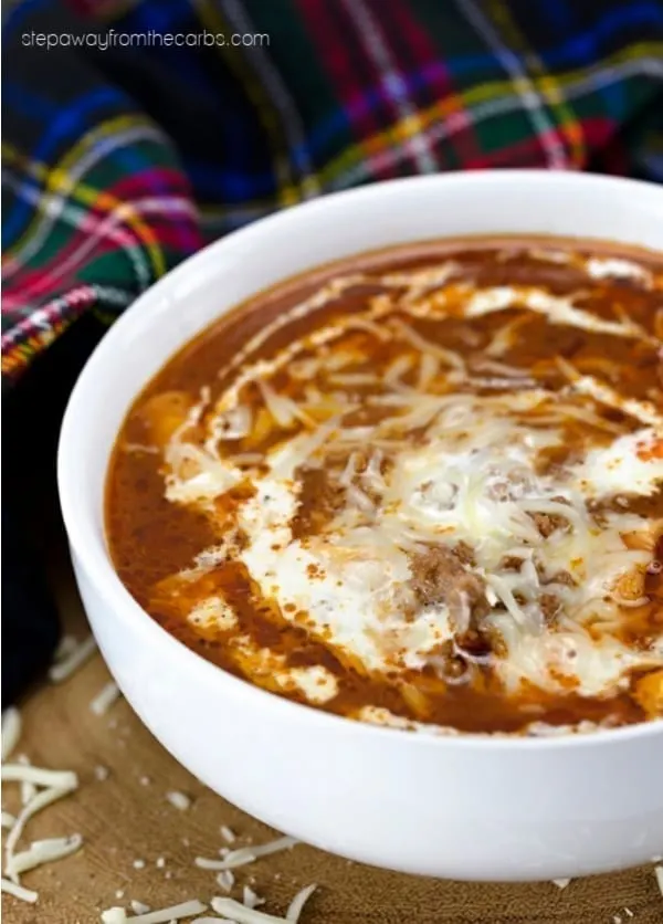 Low Carb Lasagna Soup - a delicious and filling twist on the Italian classic!