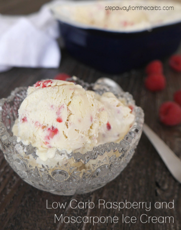 Low Carb Raspberry and Mascarpone Ice Cream - sugar free / LCHF / keto recipe