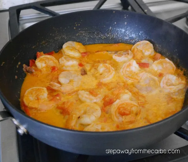 Low Carb Shrimp with Tomato Cream Sauce - a fragrant and delicious recipe