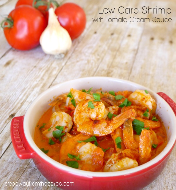 Low Carb Shrimp with Tomato Cream Sauce