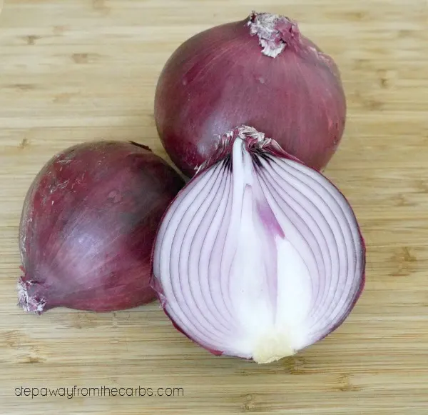 Mediterranean Marinated Red Onions - a herby low carb condiment