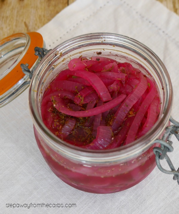 Mediterranean Marinated Red Onions - a herby low carb condiment