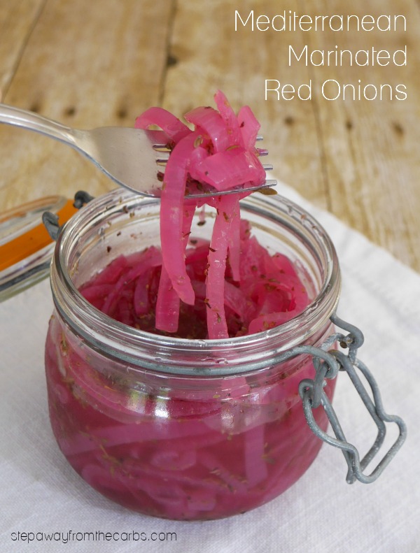 Mediterranean Marinated Red Onions - a herby low carb condiment