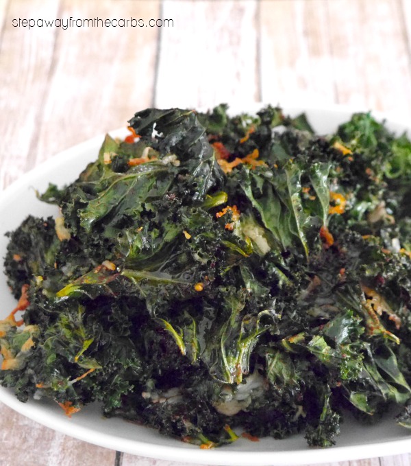 Kale Chips with Parmesan - a tasty low carb snack!