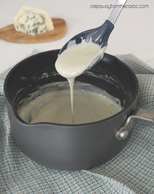 Low Carb Blue Cheese Sauce - easy two ingredient recipe. LCHF and keto friendly.