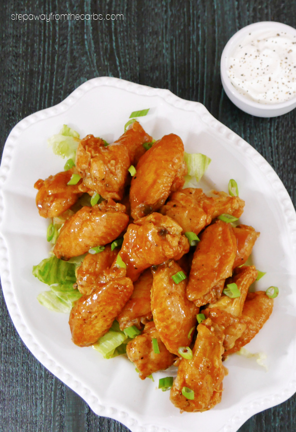 Low Carb Buffalo Wings - buttery and spicy chicken wings roasted to perfection!