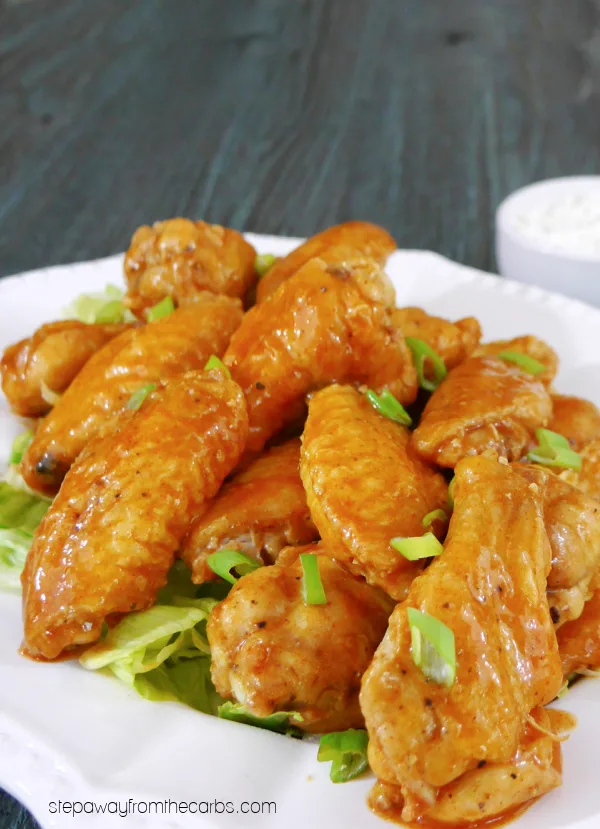 Low Carb Buffalo Wings - buttery and spicy chicken wings roasted to perfection!
