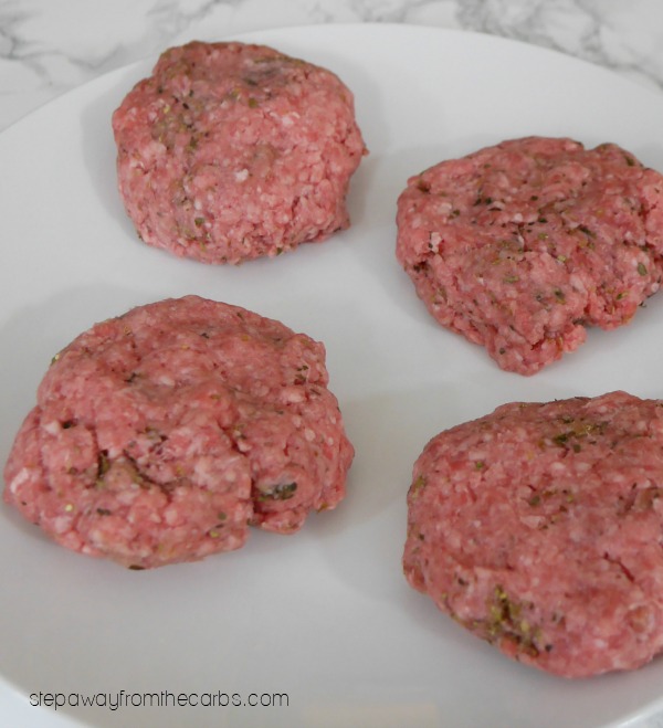 Low Carb Greek Lamb Burgers - loaded with cucumber, mint, feta and marinated red onions