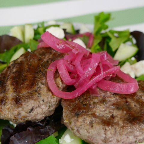 Low Carb Greek Lamb Burger