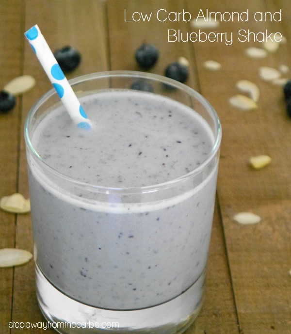 Almond and Blueberry Shake - low carb and sugar free recipe. 
