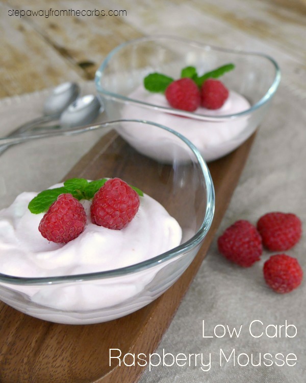 Low Carb Raspberry Mousse - a delicious fruity dessert! Keto, LCHF and sugar free recipe.