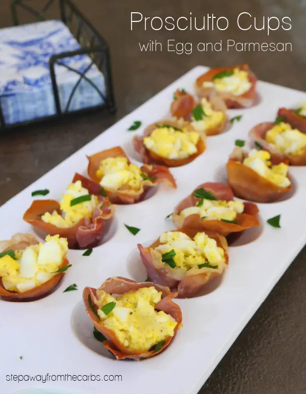 Prosciutto Cups with Egg and Parmesan - low carb and keto appetizer or snack!