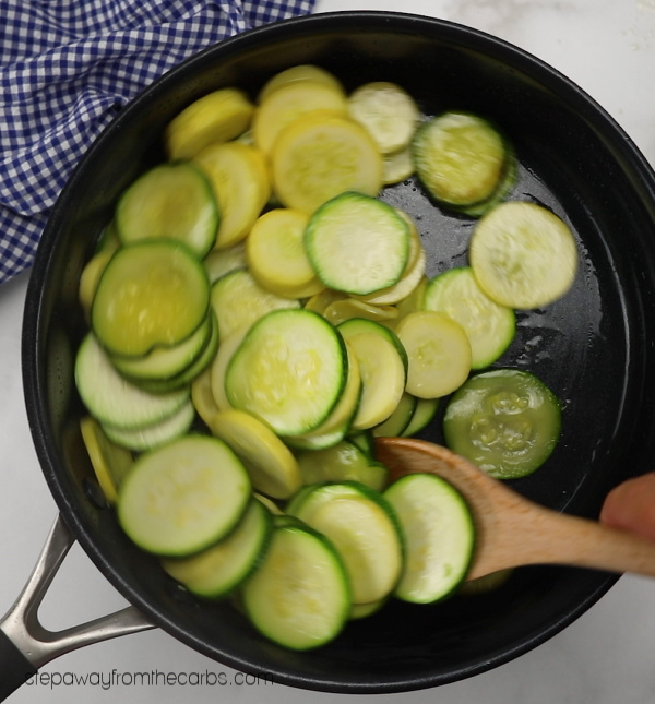 Sautéed Zucchini and Yellow Squash with Lemon and Basil - low carb side dish recipe
