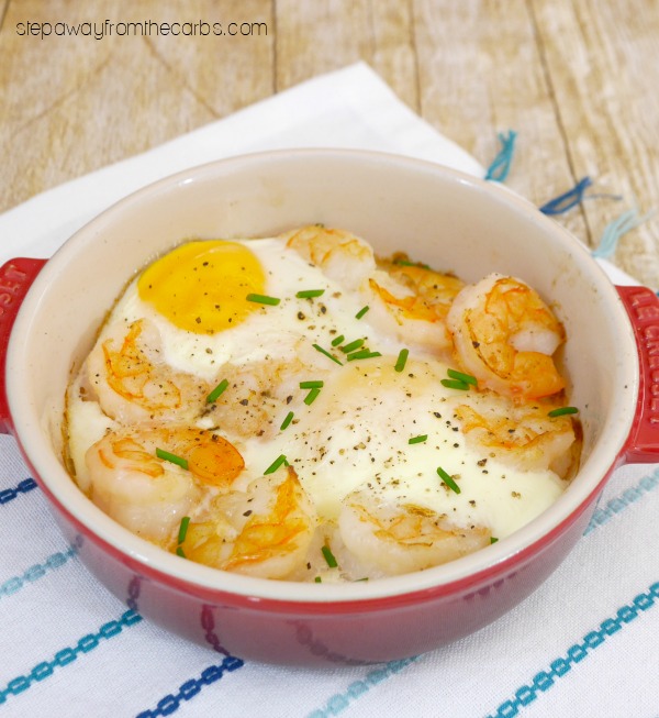 Baked Egg and Garlic Shrimp - low carb and keto brunch or lunch recipe