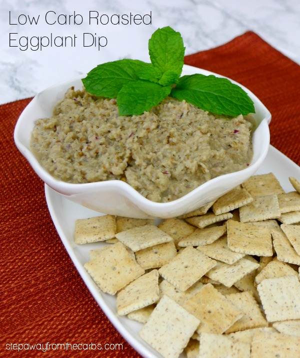 Low Carb Roasted Eggplant Dip - with fantastic Middle Eastern flavors!