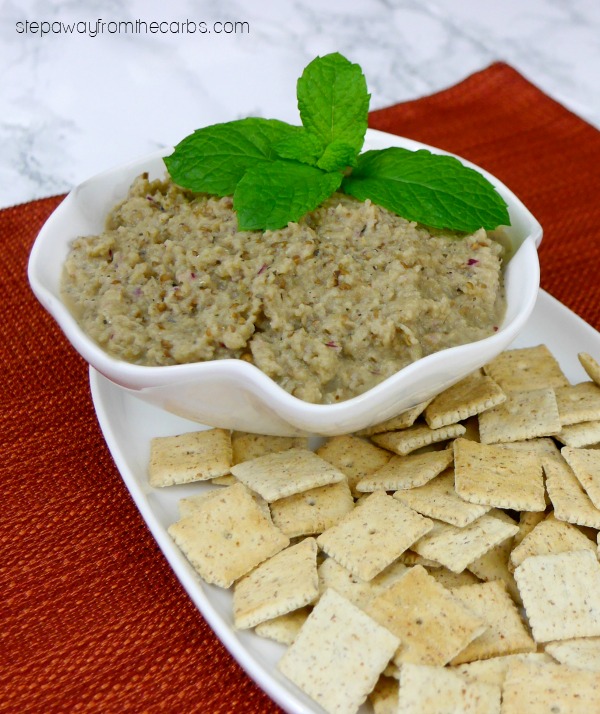 Low Carb Roasted Eggplant Dip - with fantastic Middle Eastern flavors!