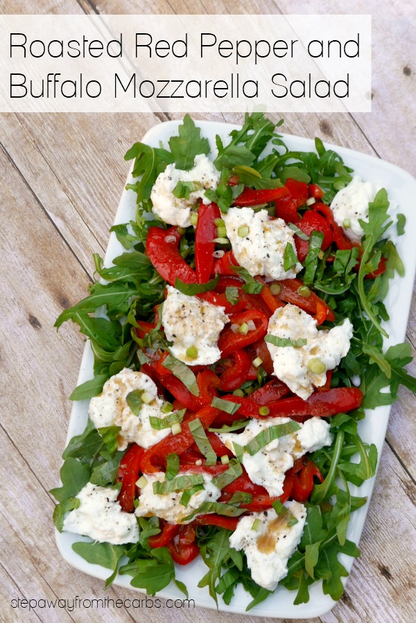 Roasted Red Pepper and Buffalo Mozzarella Salad - low carb and keto recipe