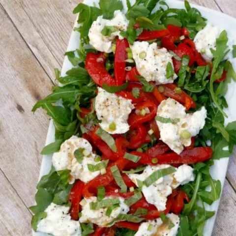 Roasted Red Pepper and Buffalo Mozzarella Salad