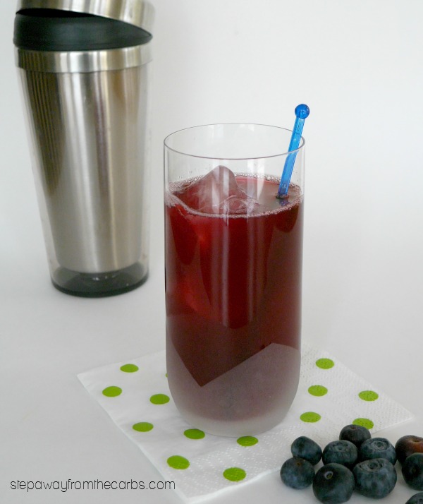 Low Carb Blueberry Cooler - sugar free cocktail recipe