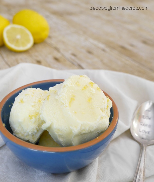 Low Carb Lemon Ice Cream - a tangy keto and sugar free recipe