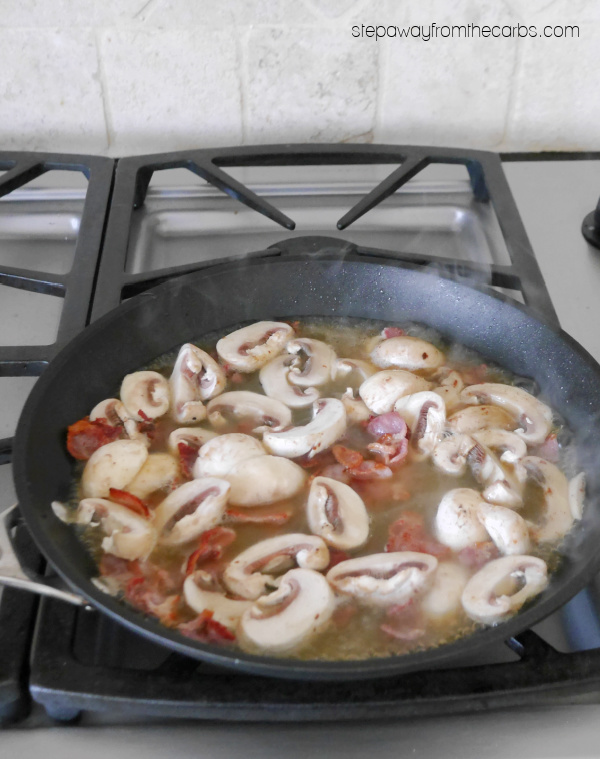Low Carb Mushroom & Bacon Sauce - keto friendly and gluten free recipe