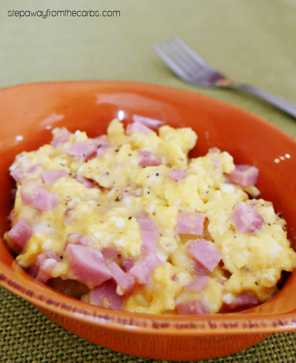 Quick Low Carb Egg & Ham Breakfast - serves one, cooked in the microwave!