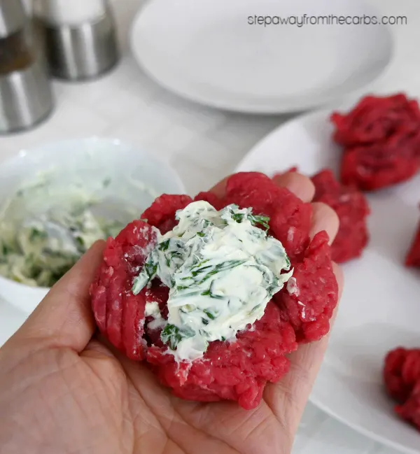 Herb Stuffed Burgers - an easy low carb, keto, and gluten free recipe