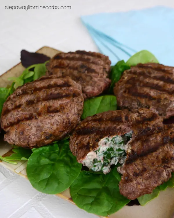 Herb Stuffed Burgers - an easy low carb, keto, and gluten free recipe