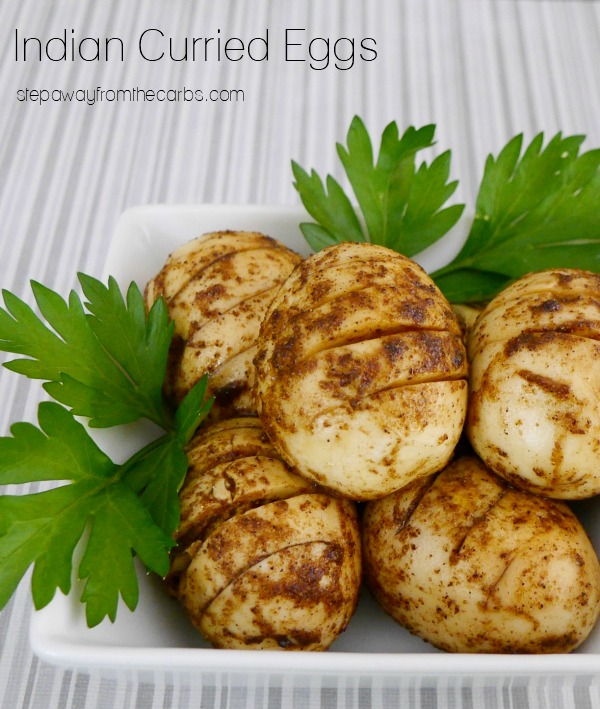 Indian Curried Eggs - a spicy low carb snack