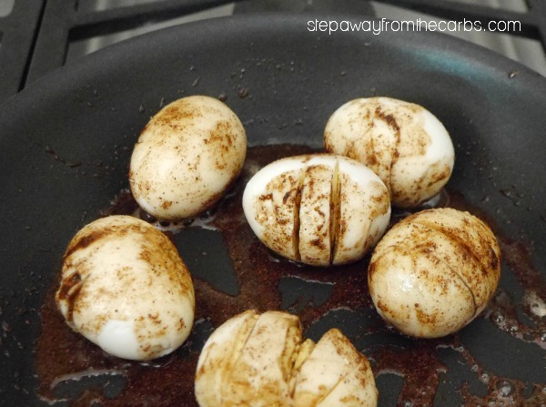 Indian Curried Eggs - a spicy low carb snack