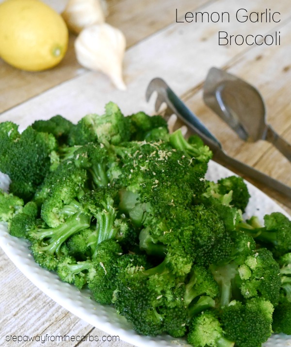 Lemon Garlic Broccoli - an easy low carb side dish recipe that is cooked in the microwave!
