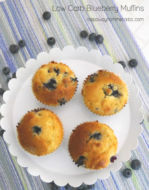 Low Carb Blueberry Muffins - a tasty snack for any time of day! Sugar free, gluten free, and keto friendly recipe. Low Carb Blueberry Muffins - a tasty snack for any time of day! Sugar free, gluten free, and keto friendly recipe.