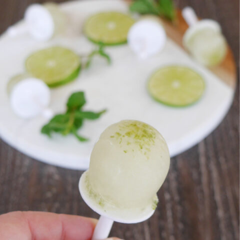 Low Carb Mint and Lime Pops