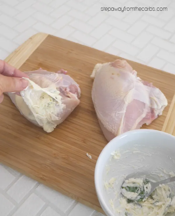 Basil Stuffed Chicken Breasts - low carb and keto recipe