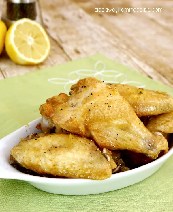 Lemon Pepper Chicken Wings - zero carb appetizer or party food