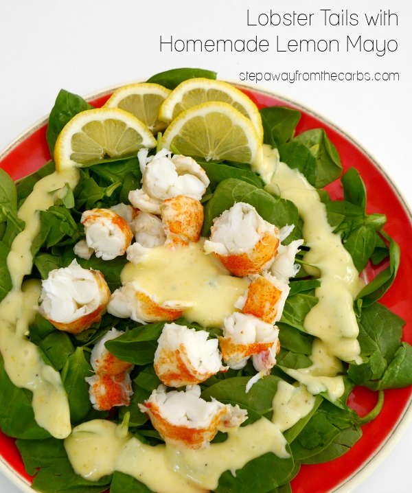 Lobster Tails with Homemade Lemon Mayo - low carb appetizer recipe