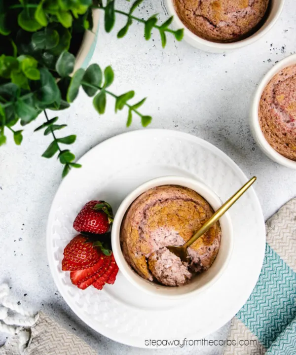Low Carb Strawberry Soufflés - Step Away From The Carbs