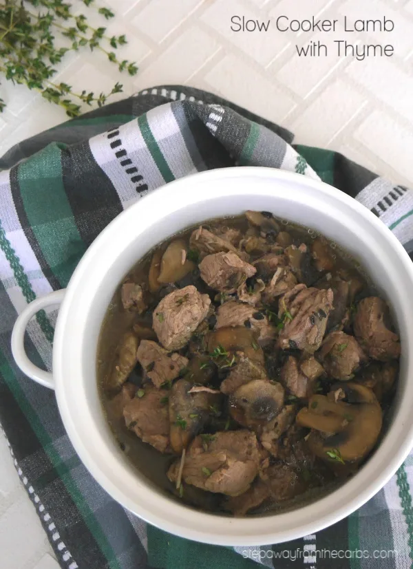 Slow Cooker Lamb with Thyme - a low carb and keto recipe for a cold day!