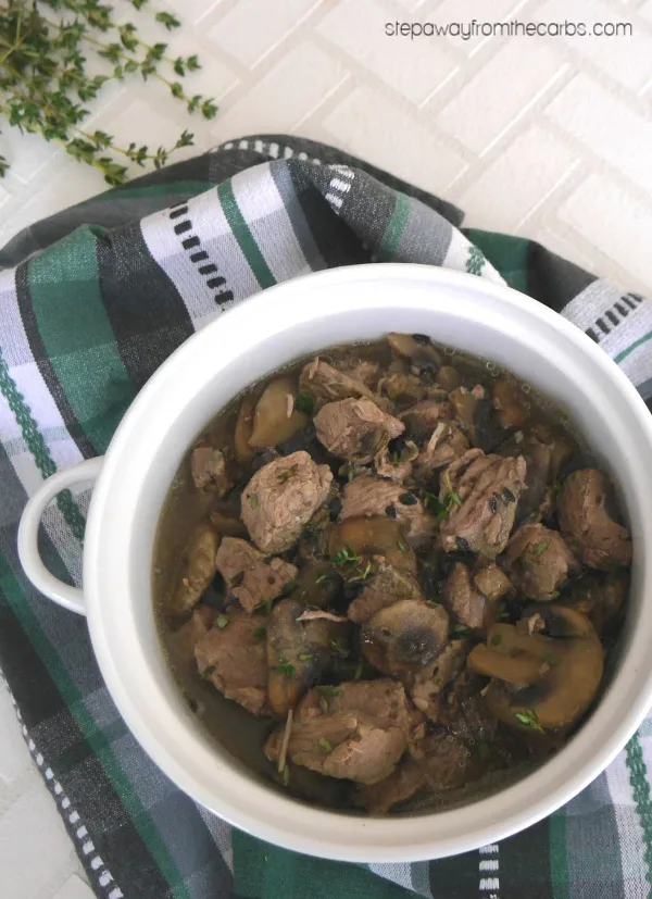 Slow Cooker Lamb with Thyme - a low carb and keto recipe for a cold day!