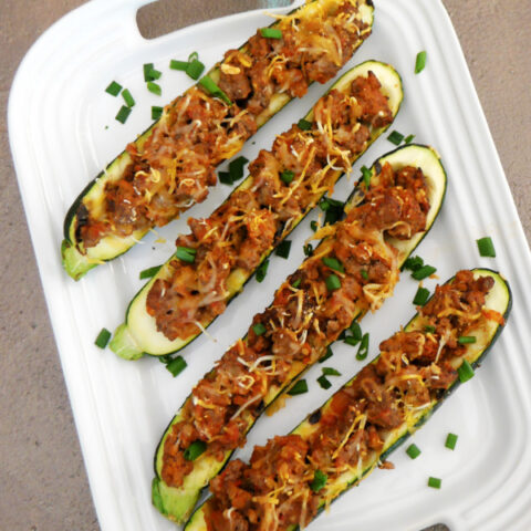 Grilled Zucchini Boats with Beef