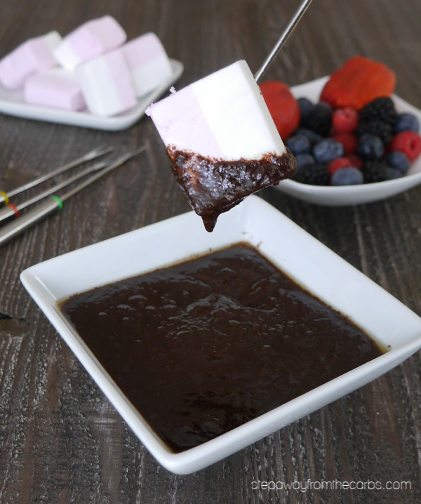 Low Carb Chocolate Fondue - a sugar free dessert recipe made in the slow cooker!