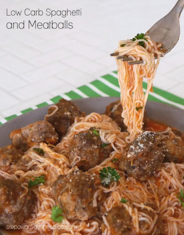 Low Carb Shirataki Spaghetti and Meatballs