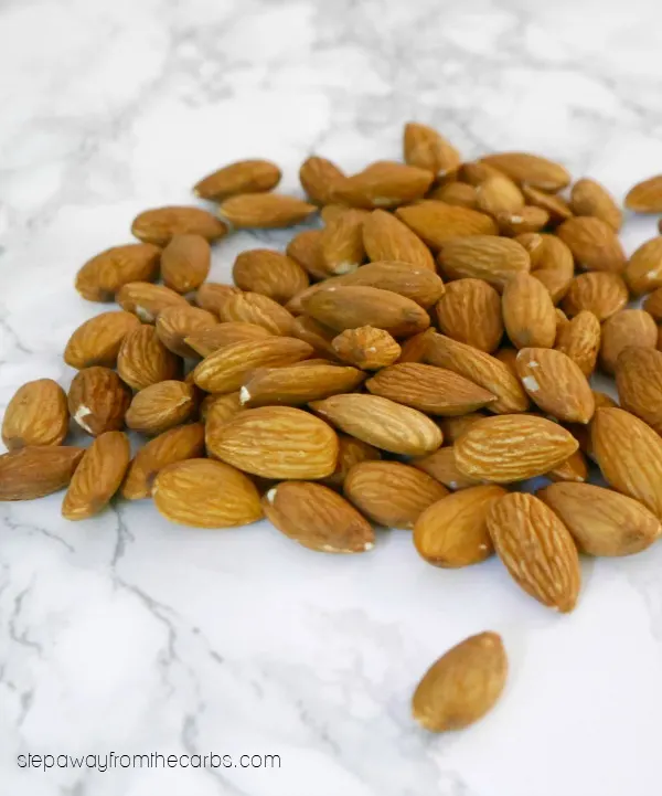 Low Carb Buffalo Almonds - a spicy snack recipe made in the slow cooker or Instant Pot