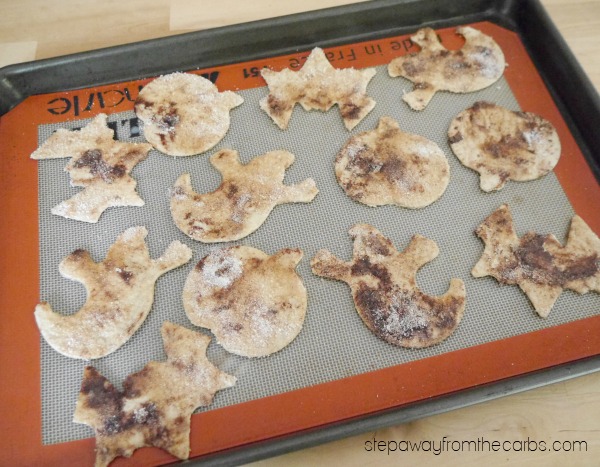 Low Carb Halloween Chips - a fun sugar free and low carb cinnamon snack!